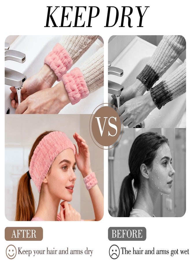 DiyJibb طقم عصابات رأس سبا من 9 قطع من ديي جيب لغسل الوجه، طقم عصابات رأس ومعصم للعناية بالبشرة، عصابات شعر للوجه للنساء والفتيات المراهقات لغسل الوجه، والمكياج، والرياضة، واليوغا (مشمشي + وردي + رمادي) - Image 5